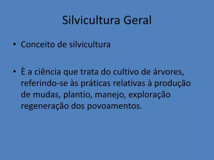 silvicultura geral