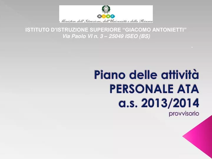 piano delle attivit personale ata a s 2013 2014 provvisorio