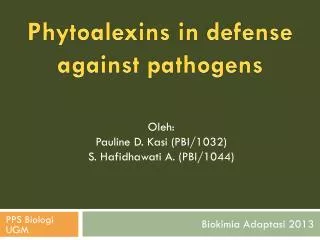 Phytoalexins in defense against pathogens