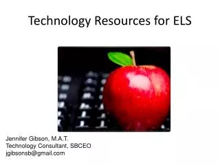 Technology Resources for ELS