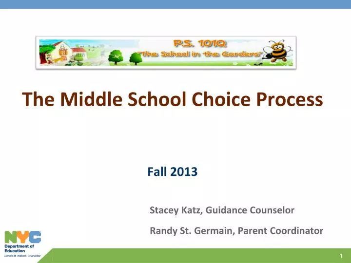 the middle school choice process fall 2013