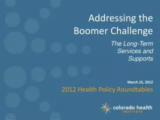 Addressing the Boomer Challenge