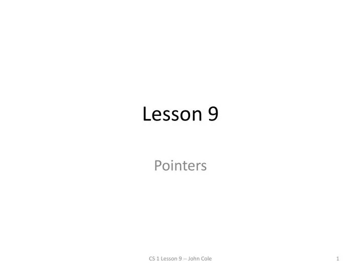 lesson 9