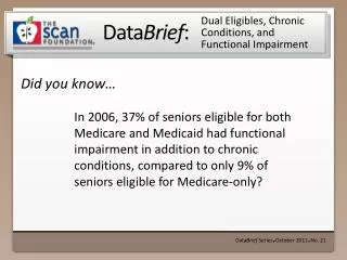 Dual Eligibles, Chronic Conditions, and Functional Impairment