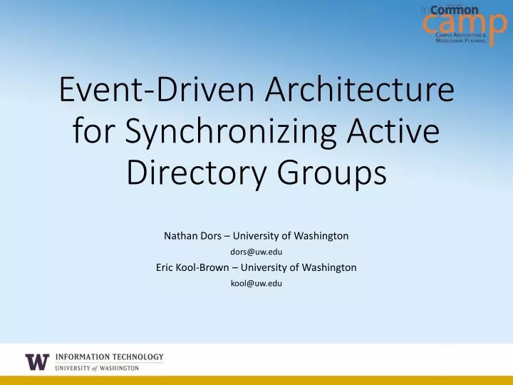 event driven architecture for synchronizing active directory groups