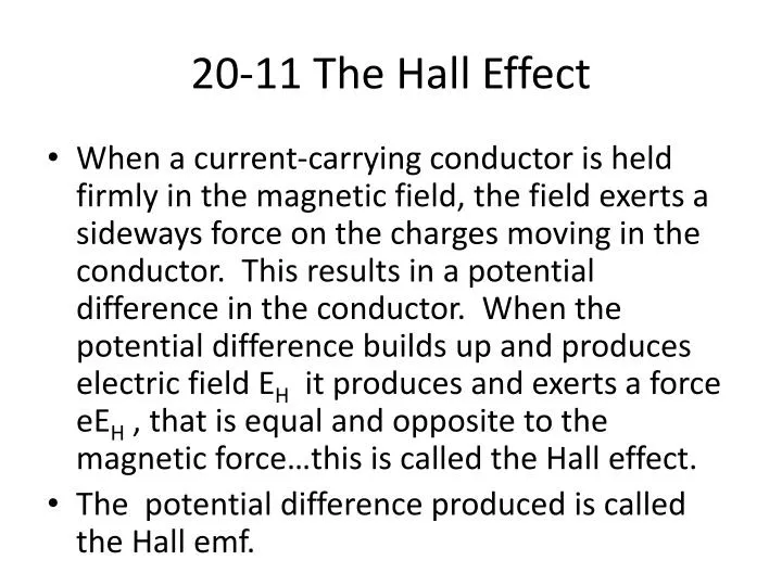 20 11 the hall effect