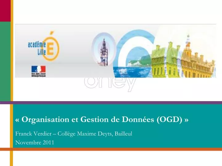 organisation et gestion de donn es ogd