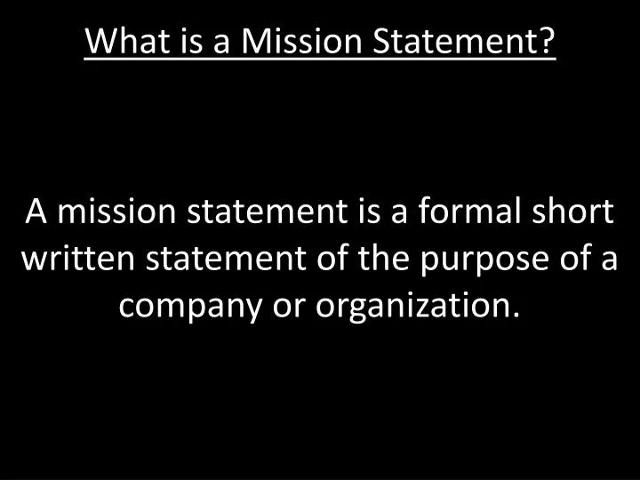 what is a mission statement