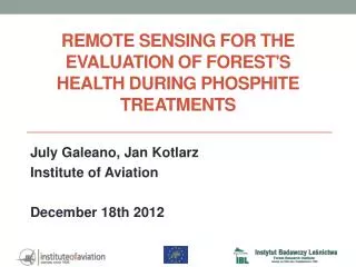 Remote Sensing for the Evaluation of forest's health during phosphite treatments