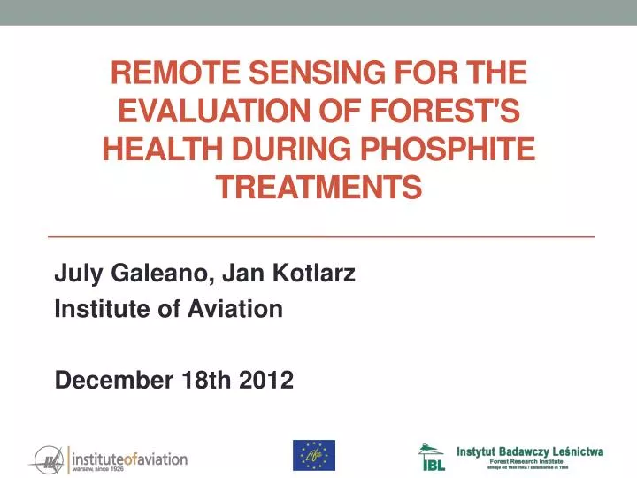 remote sensing for the evaluation of forest s health during phosphite treatments
