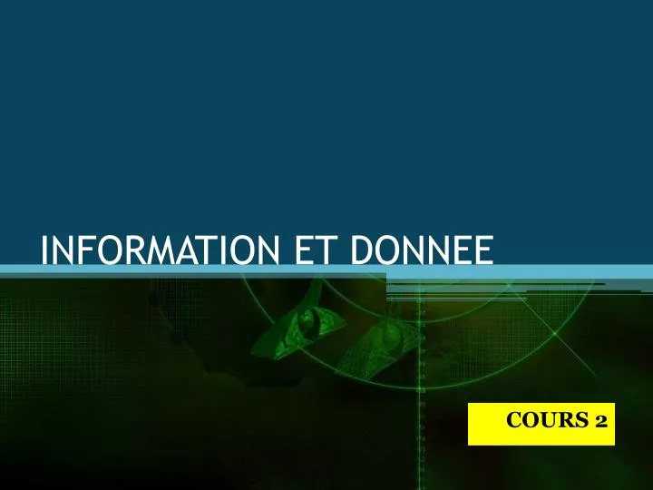 information et donnee