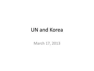 UN and Korea