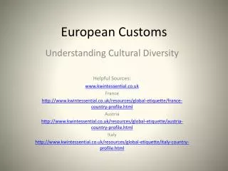 European Customs