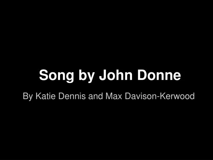 song by john donne