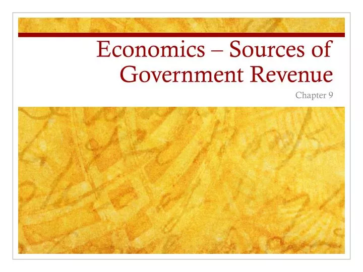 economics sources of government revenue