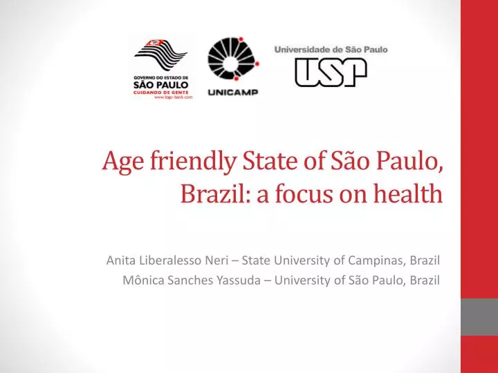 age friendly state of s o paulo brazil a focus on health