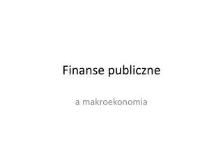 Finanse publiczne