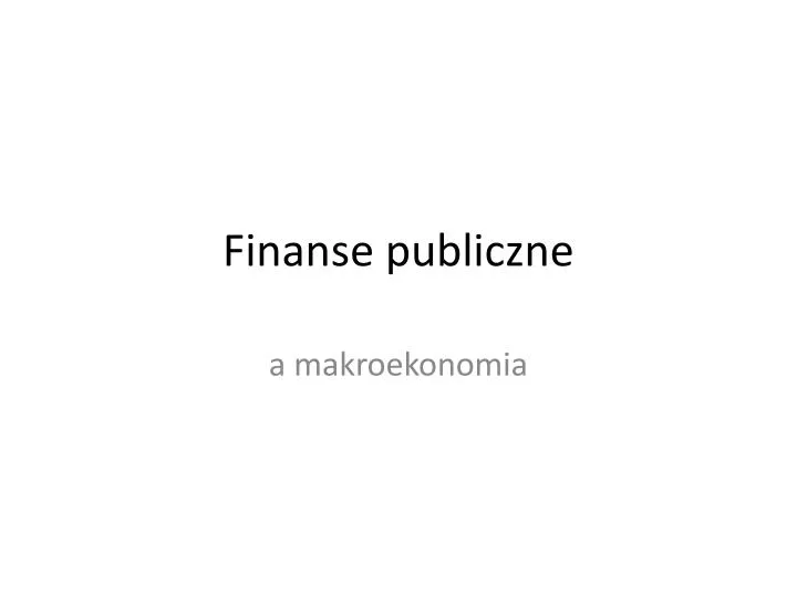 finanse publiczne