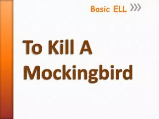 To Kill A Mockingbird