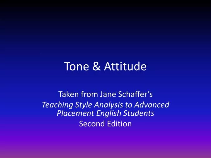 tone attitude