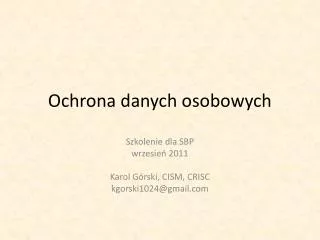 ochrona danych osobowych
