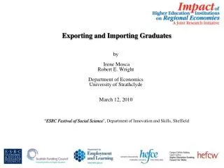 Exporting and Importing Graduates by Irene Mosca Robert E. Wright Department of Economics
