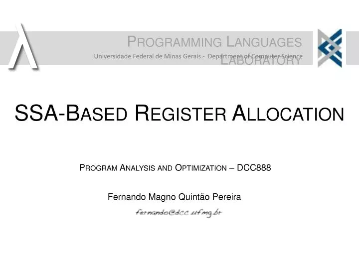 ssa based register allocation