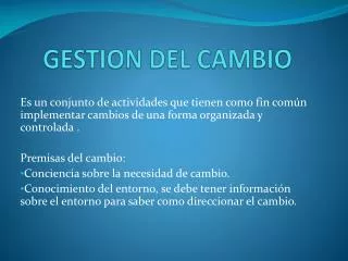 gestion del cambio