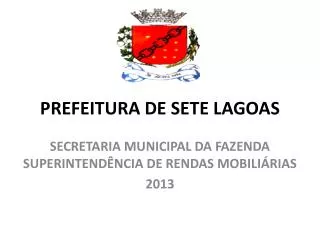 prefeitura de sete lagoas