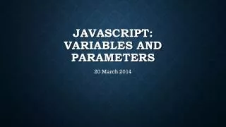 Javascript : variables and parameters