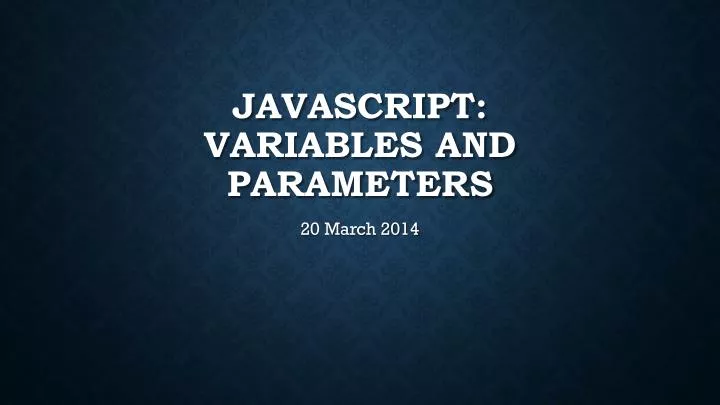 javascript variables and parameters