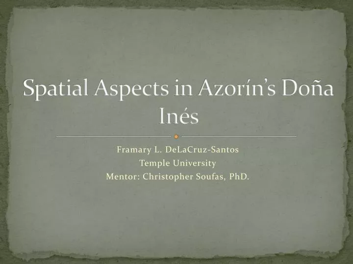 spatial aspects in azor n s do a in s