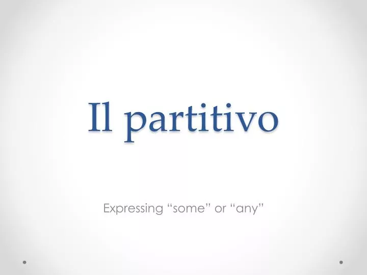 il partitivo