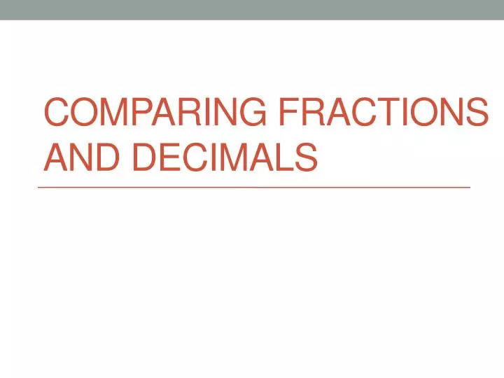 comparing fractions and decimals