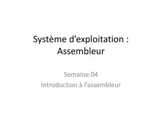 syst me d exploitation assembleur