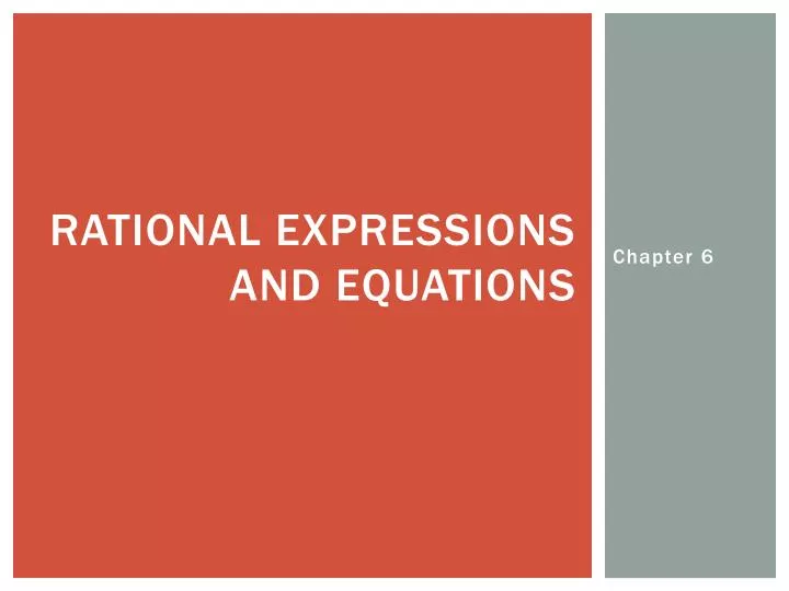 rational expressions and equations