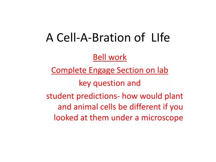 a cell a bration of life