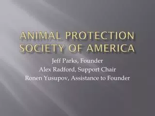 Animal Protection Society of America