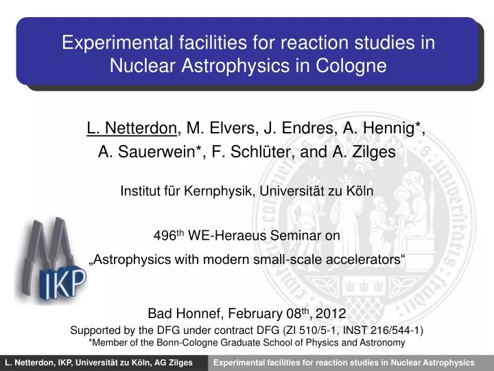 experimental facilities for reaction studies in nuclear astrophysics in cologne