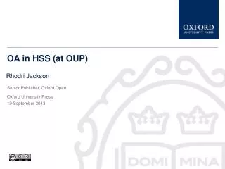 OA in HSS (at OUP)