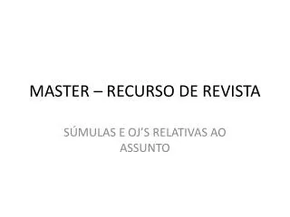 master recurso de revista