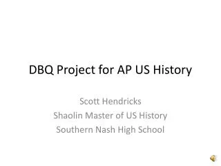 DBQ Project for AP US History