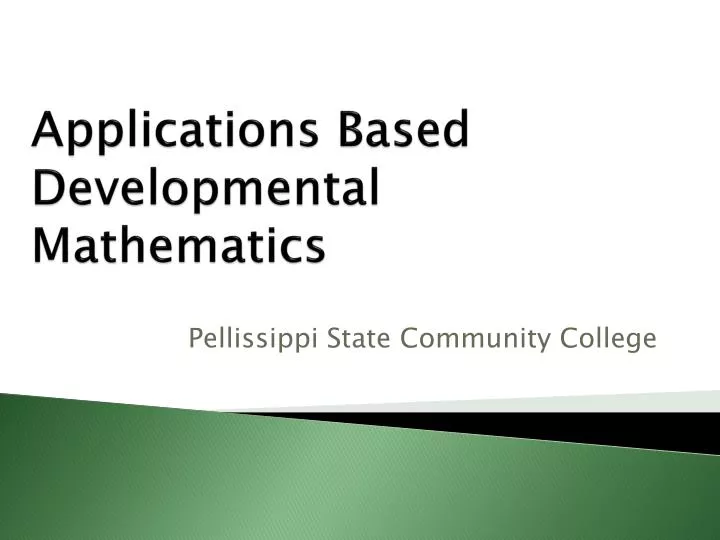 applications based developmental mathematics