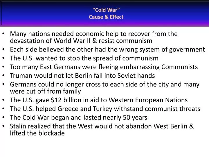 cold war cause effect