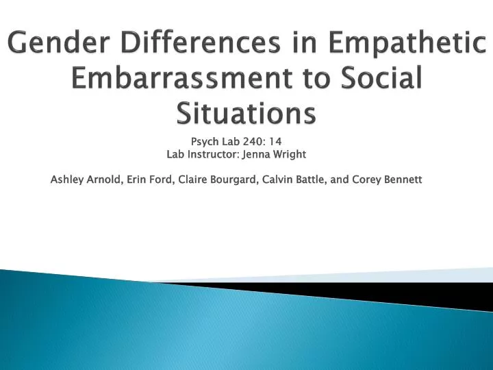 gender differences in empathetic embarrassment to social situations