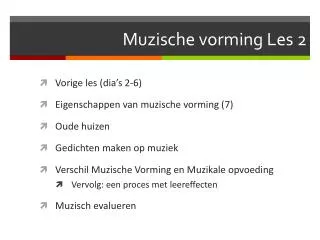 muzische vorming les 2