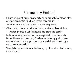 Pulmonary Emboli