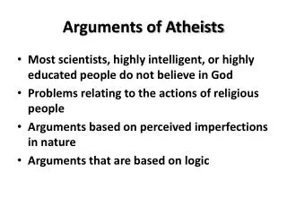 Arguments of Atheists