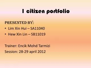 1 citizen portfolio