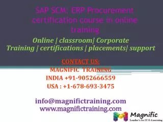SAP SCM ERP Procurement certification course in online train